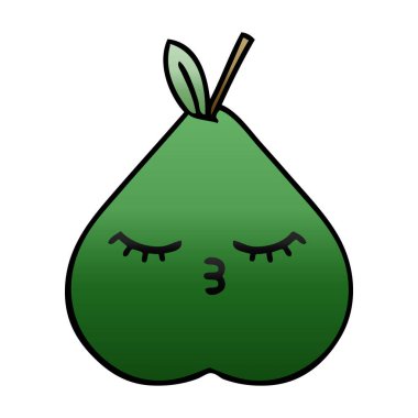 bir armut degrade gölgeli karikatür