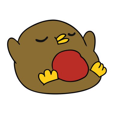 çizgi film sevimli kawaii kırmızı robin 