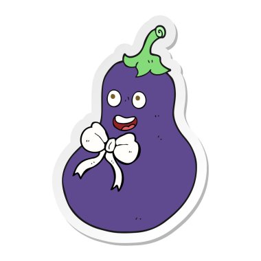 etiket bir karikatür patlıcan