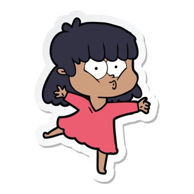 etiket kız ıslık bir karikatür