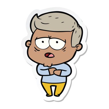 etiket bir karikatür dostum yorgun