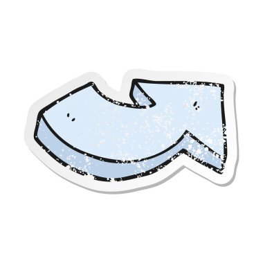 Retro etiket bir karikatür işaret eden ok sıkıntılı