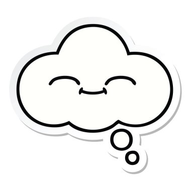 sevimli çizgi düşünce balonu etiket