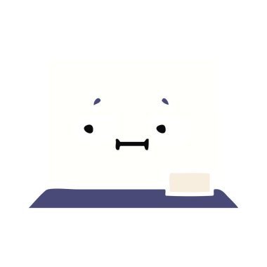 düz renk retro karikatür beyaz tahta