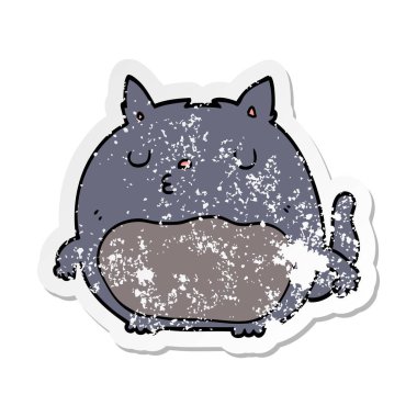 bir karikatür kedi sıkıntılı etiket