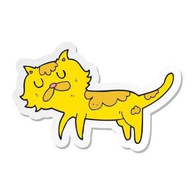 etiket bir karikatür kedi