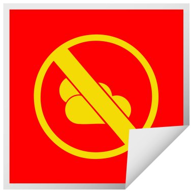 kare etiketi karikatür bir güneşli hiçbir büyü peeling izin işaret 