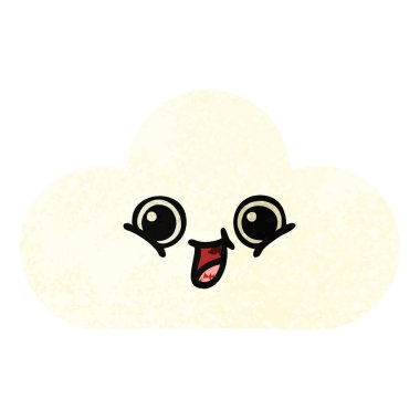 Retro illüstrasyon stil karikatür bir bulut