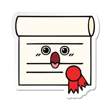 sevimli çizgi sertifika etiket