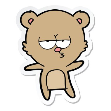 etiket sıkılmış ayı karikatür