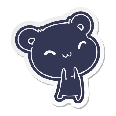 etiket kawaii şirin ayıcık çizgi film