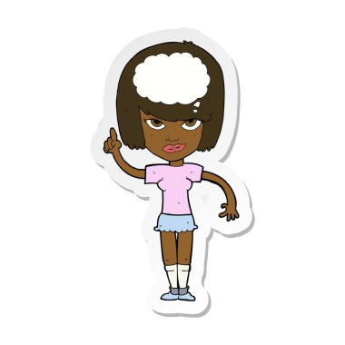 etiket fikir ile bir çizgi film kadının