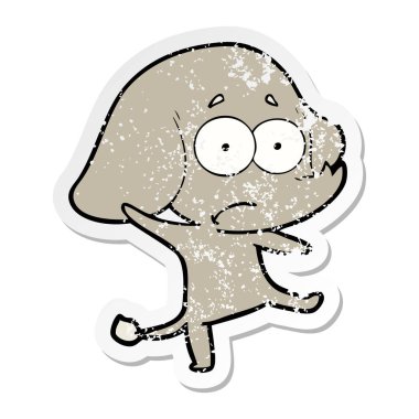 bir çizgi film emin filin sıkıntılı etiket