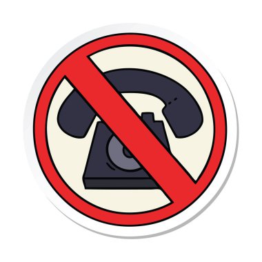 sevimli çizgi etiket işareti telefon izin