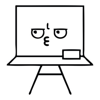 bir kara tahta çizim karikatür