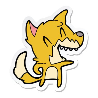 gülünecek bir tilki çizgi film etiketi