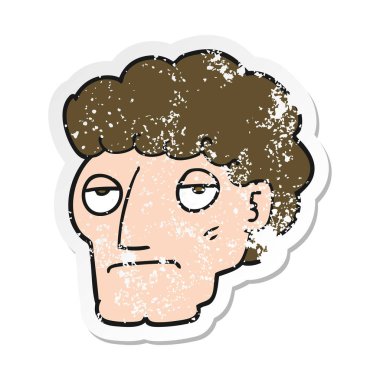 adam sıkıntılı etiket bir karikatür sıkılmış