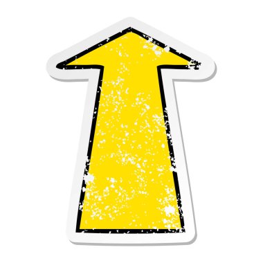 ilginç bir el sıkıntılı etiket çizilmiş karikatür oku