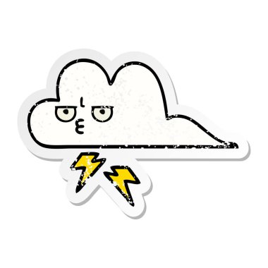 sevimli çizgi gök gürültüsü bulut sıkıntılı etiket