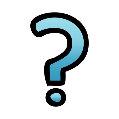 bir soru işareti degrade gölgeli karikatür