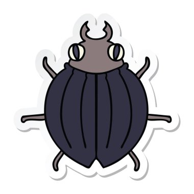ilginç bir el etiket karikatür böceği çizilmiş