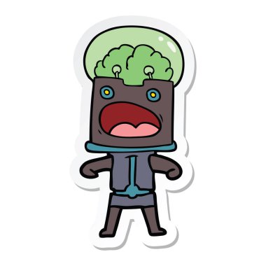 bir çizgi film robot Sticker