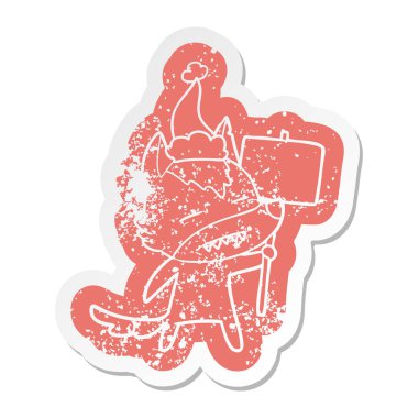 bir kurt sıkıntılı etiket metreyi gösterilen işareti yazı ile karikatür