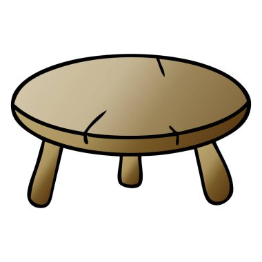 Degrade çizgi film doodle ahşap bir dışkı