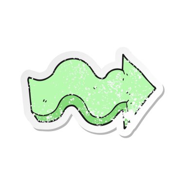 bir çizgi film ok Retro sıkıntılı etiket