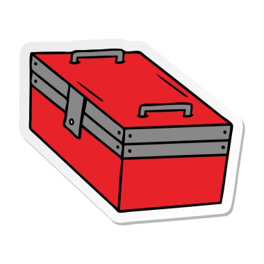 el çekilmiş etiket karikatür doodle metal araç kutusu