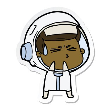 etiket bir karikatür astronot vurguladı