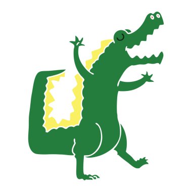 ilginç karikatür timsah el çekilmiş