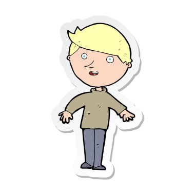 etiket karikatür mutlu bir adamın