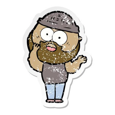 bir karikatür sıkıntılı etiket adam sakallı