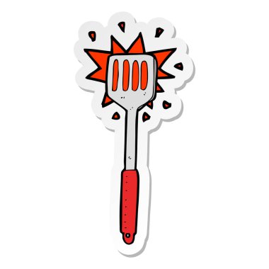 bir çizgi film mutfak spatula etiket