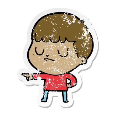 bir çizgi film huysuz çocuğun sıkıntılı etiket