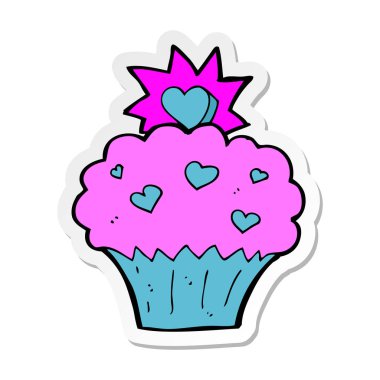 bir çizgi film aşk kalp kek etiket