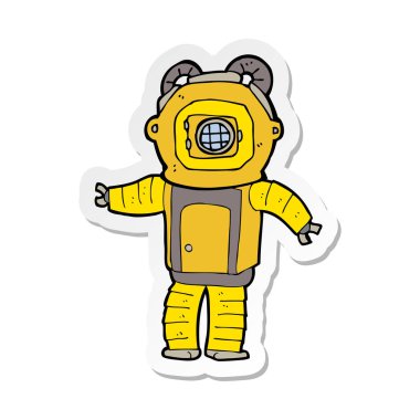 bir çizgi film derin deniz dalgıç etiket 