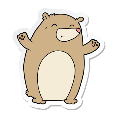 bir mutlu karikatür ayının etiket