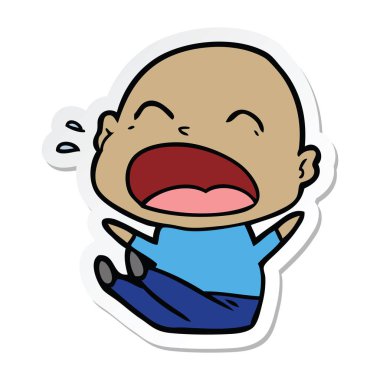 kel adam bağıran bir çizgi film etiketi