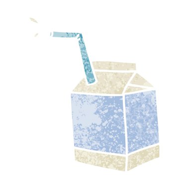 Retro illüstrasyon stil ilginç karikatür retro illüstrasyon stil ilginç çizgi film süt