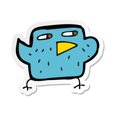 bir karikatür kuş Sticker