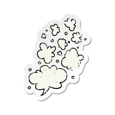 bir çizgi film dekoratif duman puff elem Retro sıkıntılı etiket