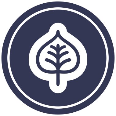 doğal yaprak dairesel simgesi