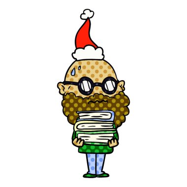 Sakal ve st endişeli bir adam çizgi roman tarzı gösteren resim