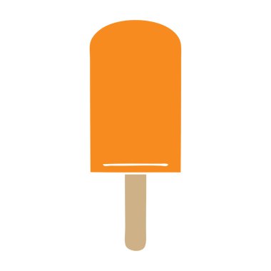 ilginç karikatür turuncu Buz lolly el çekilmiş