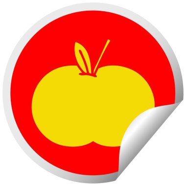 dairesel peeling etiket çizgi film sulu elma