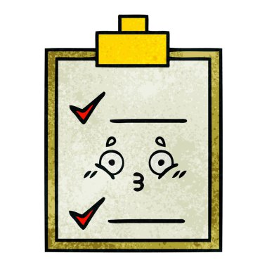 Retro grunge doku karikatür bir kontrol listesi