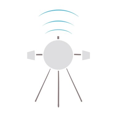 düz renk retro karikatür uydu