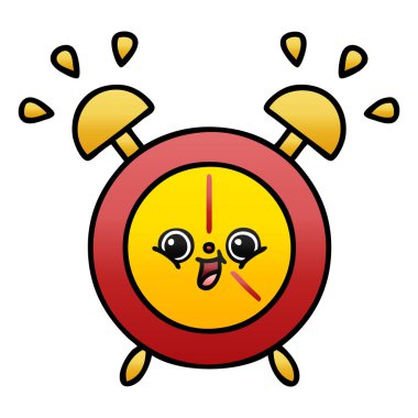 bir çalar saat degrade gölgeli karikatür